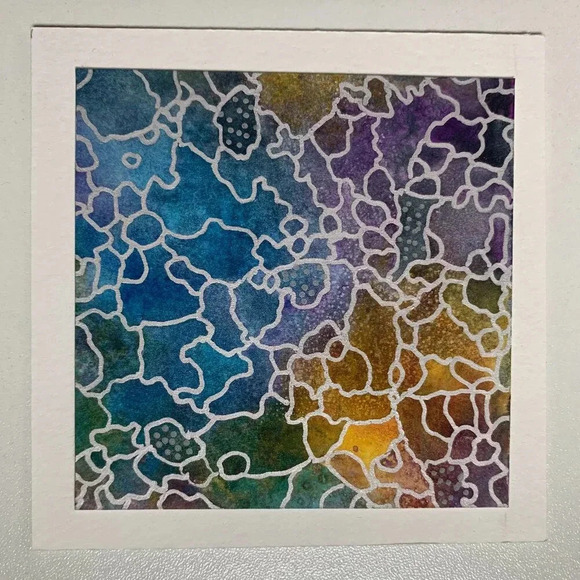 Original Handmade Abstract Watercolor Card Set - 6 Unique Blank Note Cards OOAK - Picture 8 of 14